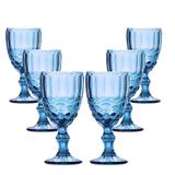 Conjunto de Taças para Vinho Elegance Azul 6 Peças 210 ml Class Home