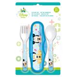 Conjunto de Talheres - Estojo com Garfo e Colher - Disney - Mickey Mouse - New Toys