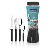 Conjunto De Talheres Inox Ipanema 24 Peças - Preto - Tramontina