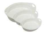 Conjunto de Travessas Oval Canelada Melamina Bestfer 3Pçs