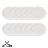 Conjunto de Travessas Rasa nº 29 Porcelana Schmidt Branca Linha Protel 12 Unidades