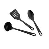 Conjunto de Utensílios 3 Peças Nylon Preto - Brinox