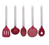 Conjunto de Utensílios em Silicone 5 Peças Inox Premium - Yazi