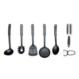 Conjunto de Utensílios para Cozinha Yazi em Nylon Resistente e Aço Inox 7 Peças Cozinha Completa - Yangzi