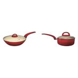 Conjunto de Wok 28cm e Panela 18cm MadeiraMadeira 402872 Vermelho - Euro home