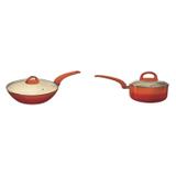Conjunto de Wok 28cm e Panela 18cm MadeiraMadeira 403109 Laranja - Euro home