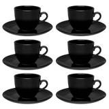 Conjunto de Xícaras 200 ml com Pires 12 Peças Black - Oxford - Oxford sc