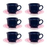 Conjunto de Xícaras 200 ml com Pires 12 Peças Floreal Hana - Oxford - Oxford sc