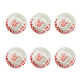 Conjunto de Xícaras 200 ml com Pires 12 peças Jardim Oriental Vermelho - Oxford - Oxford es