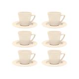 Conjunto de Xícaras 220 ml com Pires 12 Peças Marfim - Oxford - Oxford sc