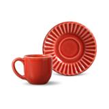 Conjunto de xícaras cafe 6pcs plisse vermelho porto brasil