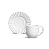 Conjunto de xícaras de cafe 6pcs plisse branco porto brasil