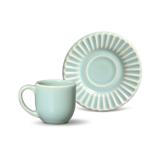 Conjunto de xícaras de cafe 6pcs plisse verde porto brasil