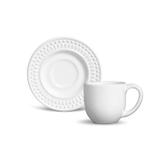 Conjunto de xícaras de cafe 6pcs roma branco porto brasil