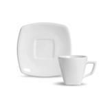 Conjunto de xícaras de cafe 6pcs square branco porto brasil