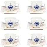 Conjunto de Xícaras de Café com pires 6 Peças Nara Focus - Oxford