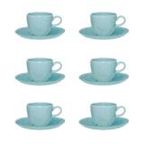 Conjunto de Xícaras de Cafezinho 75 ml com Pires 12 peças Ryo Blue Bay - Oxford - Oxford sc