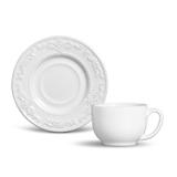 Conjunto de xícaras de cha 6pcs acanthus branco porto brasil