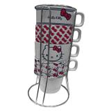 Conjunto de Xícaras em Cerâmica 5 Peças Hello Kitty - Urban