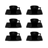 Conjunto de Xícaras para Cafezinho 75 ml com Pires 12 Peças Black - Oxford - Oxford sc