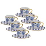 Conjunto de Xícaras para Cafezinho 75 ml com Pires 12 Peças Lusitana - Oxford - Oxford sc