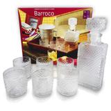 Conjunto Decanter e 6 copos para Whisky Barroco Wheaton