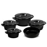 Conjunto Duo+ Smart Preta 5 Peças Ceraflame