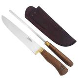 Conjunto Faca 8 Polegadas Chaira e Bainha Artesanal Para Churrasco - Criolla - Rodeio /criolla