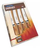 Conjunto Facas Jumbo 5" Churrasco Inox Fio Liso 4pçs Polywood Natural 21599/455 - Tramontina