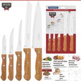 Conjunto Facas Tramontina Churrasco Legumes Chef Madeira 5Pç