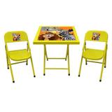 Conjunto Fantasia Mesa C/2 Cadeiras amarelo/Zoo AçoMix - Aço mix