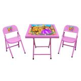 Conjunto Fantasia Mesa C/2 Cadeiras Rosa/Prin AçoMix - Aço mix