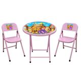 Conjunto Fantasia Mesa Redonda C/2 Cadeiras Rosa/Prin AçoMix - Aço mix
