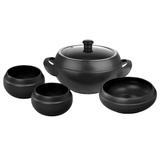 Conjunto Feijoada 4 Peças Em Cerâmica Preto Ceraflame
