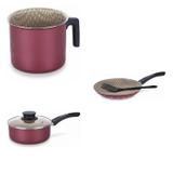 Conjunto Fervedor 1,8L, Frigideira 22cm e Panela 1,5L Tramontina 427367 Vermelho
