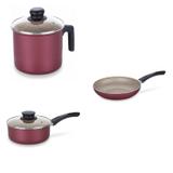 Conjunto Fervedor 1,8L, Frigideira 26cm e Panela 4L Tramontina 427448 Vermelho