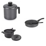 Conjunto Fervedor 2,6L, Frigideira 20cm e Panela 3em1 Tramontina 427823 Preto