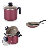 Conjunto Fervedor 2,6L, Frigideira 20cm e Panela Cozi 6L Tramontina 427457 Vermelho