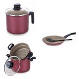 Conjunto Fervedor 2,6L, Frigideira 20cm e Panela Cozi 6L Tramontina 427458 Vermelho