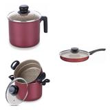 Conjunto Fervedor 2,6L, Frigideira 22cm e Panela Cozi 6L Tramontina 427467 Vermelho