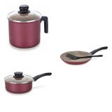 Conjunto Frigideira 30cm, Fervedor 1,8L e Panela 4L Tramontina 427432 Vermelho