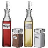 Conjunto Galheteiro com Suporte Inox 5 Peças Label Euro
