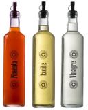 Conjunto Galheteiro Quadrado 500ml - 3 Potes - Fiore (Pimenta/Azeite/Vinagre) - Vetrolar