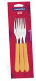 Conjunto Garfos Inox Mesa 3 Peças Laranja Leme Tramontina 23182340