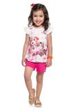 Conjunto Infantil Menina Blusa E Shot Boca Grande