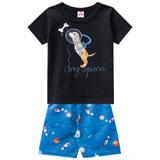 Conjunto Infantil Menino Estampa Dog Space E Bermuda - Brandili