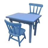 Conjunto Infantil Mesa Com 2 Cadeiras Azul Para Criança - Flex mesas e cadeiras