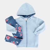 Conjunto Infantil Up Baby Floral Matelassê Feminino