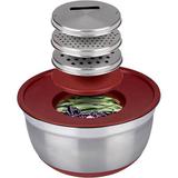 Conjunto Inox German Bowl Com Ralador 3 em 1 Vermelho - Euro Home