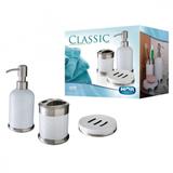 Conjunto Inox para Banheiro 3 Pecas Classic mor